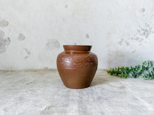Antique English Brown Stoneware Storage Jar