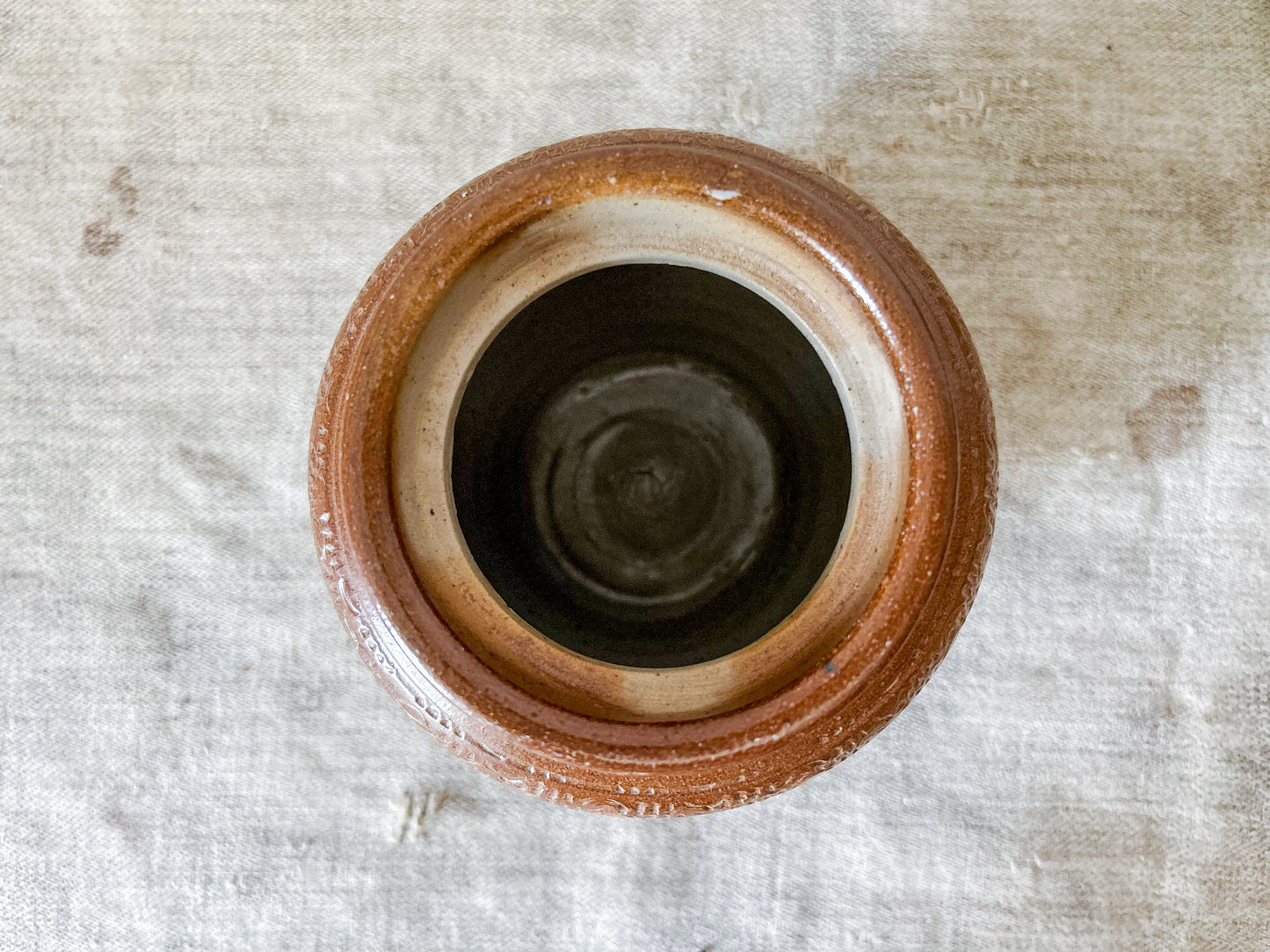 Antique English Brown Stoneware Storage Jar
