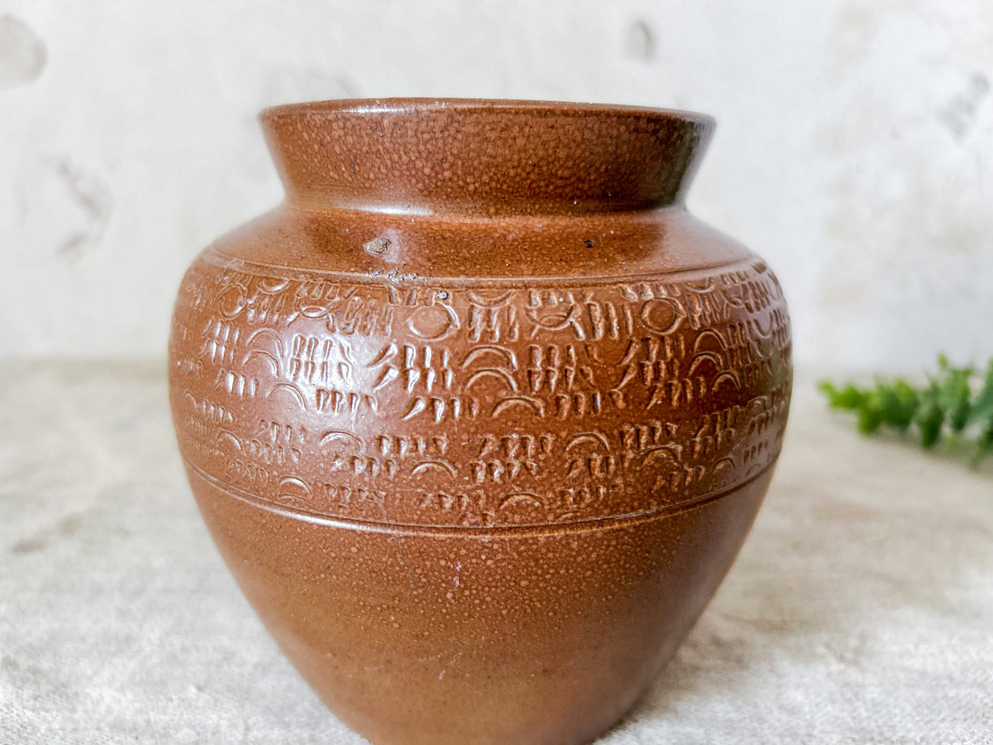 Antique English Brown Stoneware Storage Jar