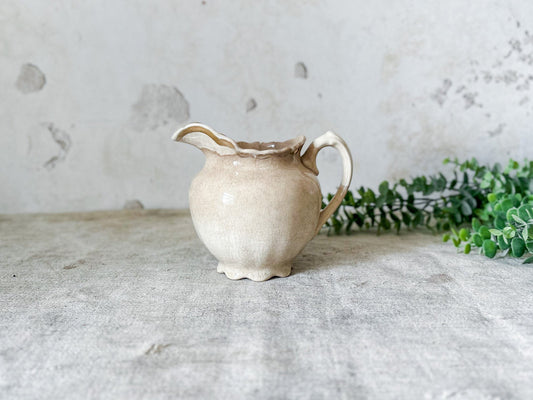 Vintage Stained Crazed Ironstone Creamer Pitcher