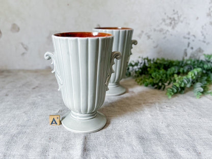 CHOICE Vintage Red Wing Two Handle Gray Vase #1362
