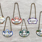 CHOICE Enameled Copper Decanter Tags, c1920