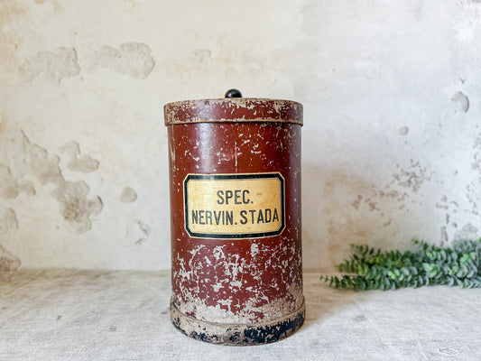 Antique Wood Apothecary 13" Canister