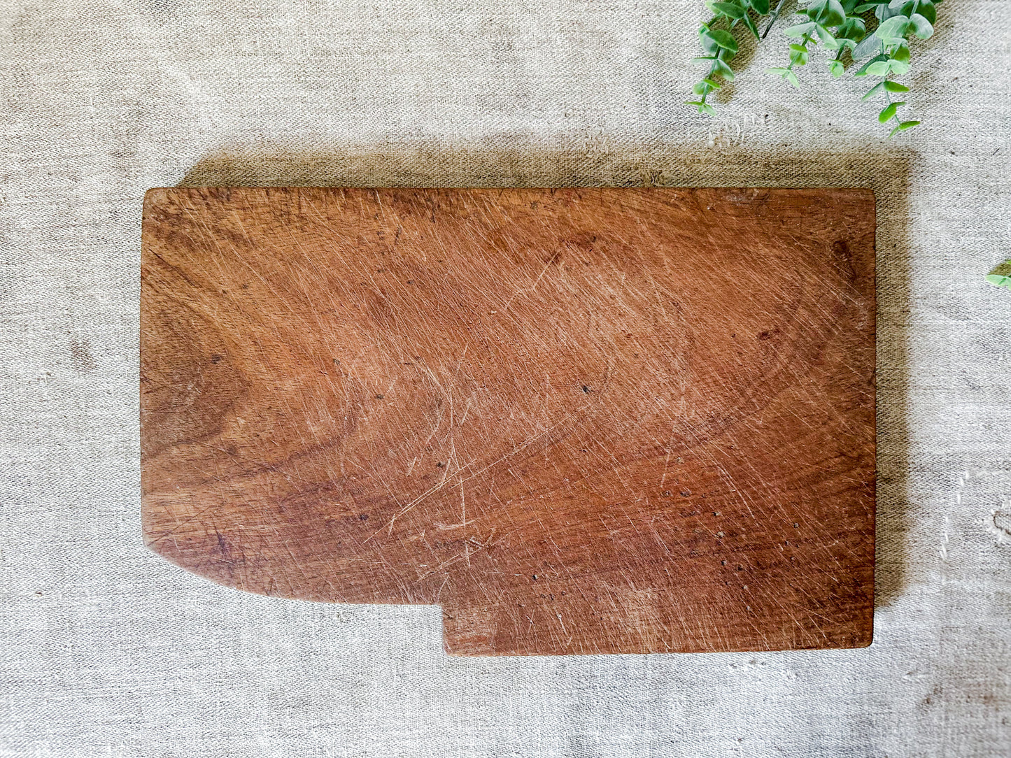 Vintage English Wood Cutting Board with Removable Knife