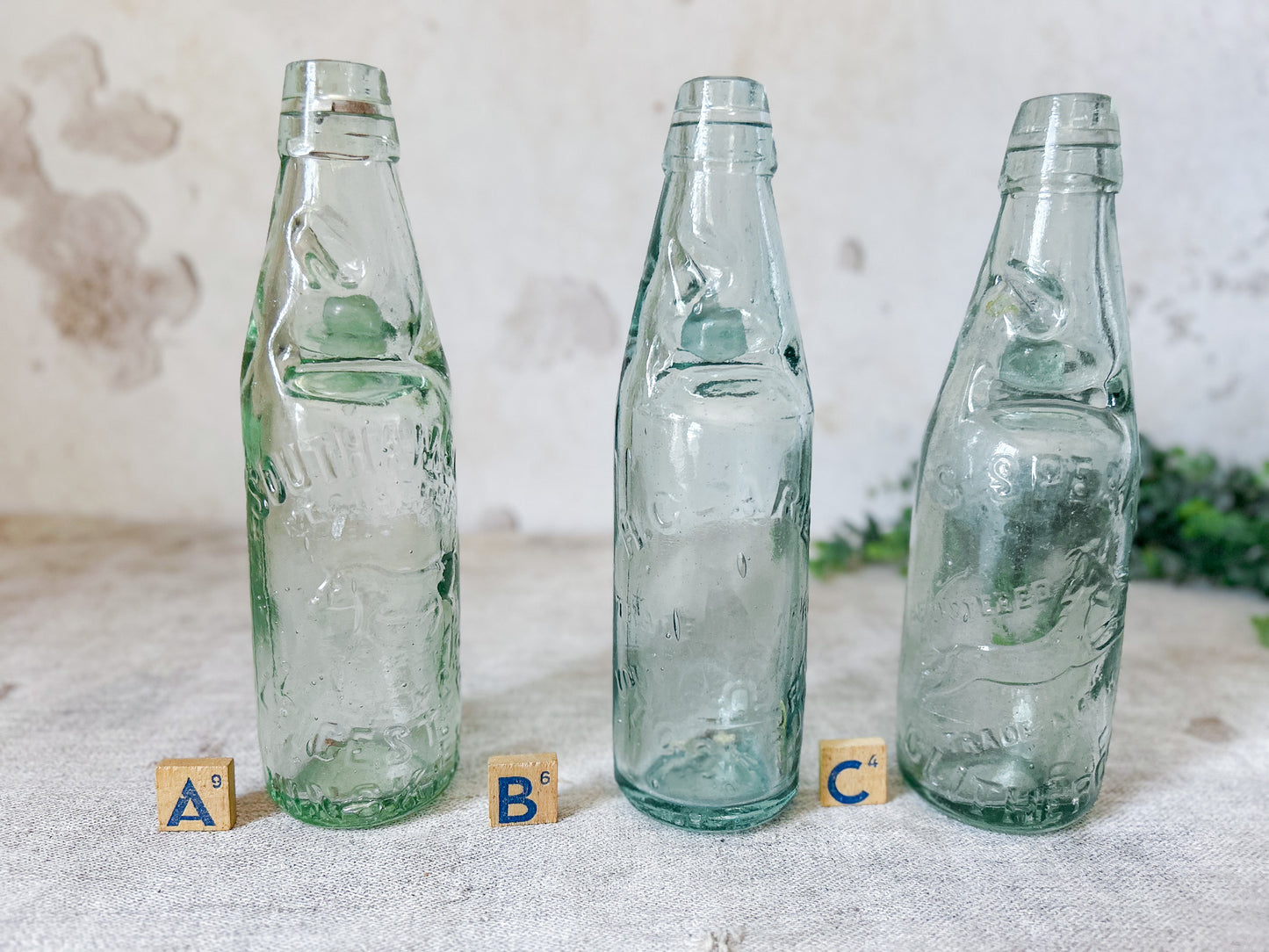 CHOICE Antique British Codd Bottles with Marbles