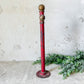 Cast Iron Red and Gold Painted Display Sign Stand
