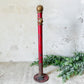 Cast Iron Red and Gold Painted Display Sign Stand