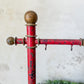 Cast Iron Red and Gold Painted Display Sign Stand