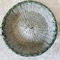 Vintage Split Wood Woven Green Basket with Handles