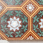 19th Century English Green and Orange Decorative 6" Tile