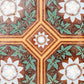 19th Century English Green and Orange Decorative 6" Tile