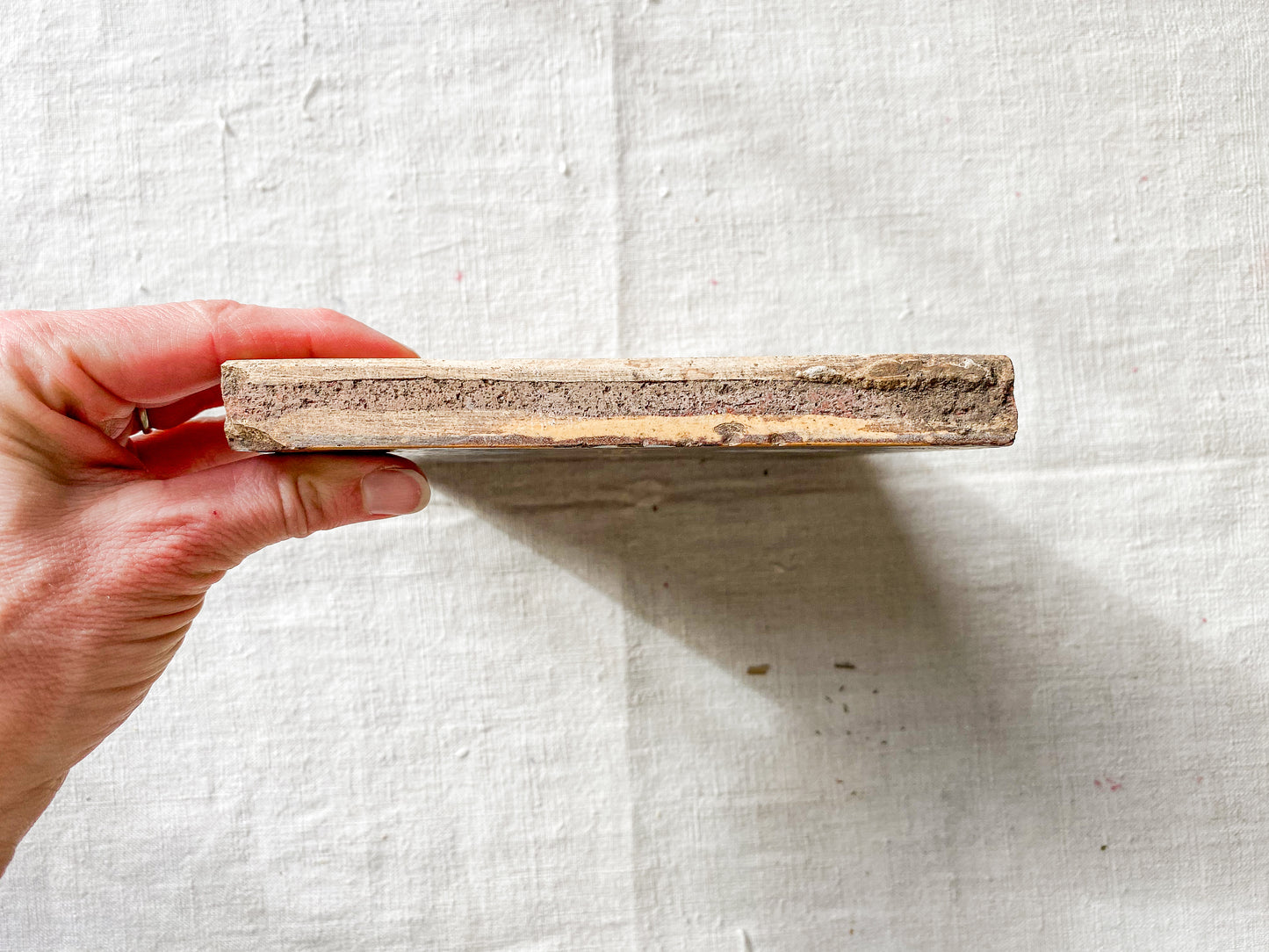 19th Century English Green and Orange Decorative 6" Tile