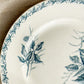 Set of 3 "Mûre" by Badonvillier French Ironstone Teal Transferware 8" Plates, c1930