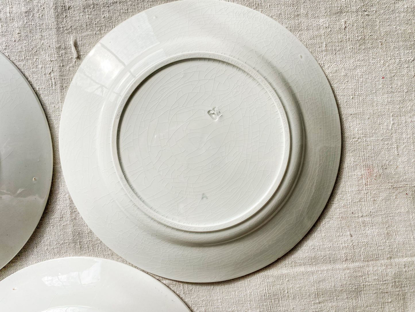 Set of 3 "Mûre" by Badonvillier French Ironstone Teal Transferware 8" Plates, c1930