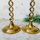 Set of Antique Open Barley Twist Brass 12" Candle Sticks