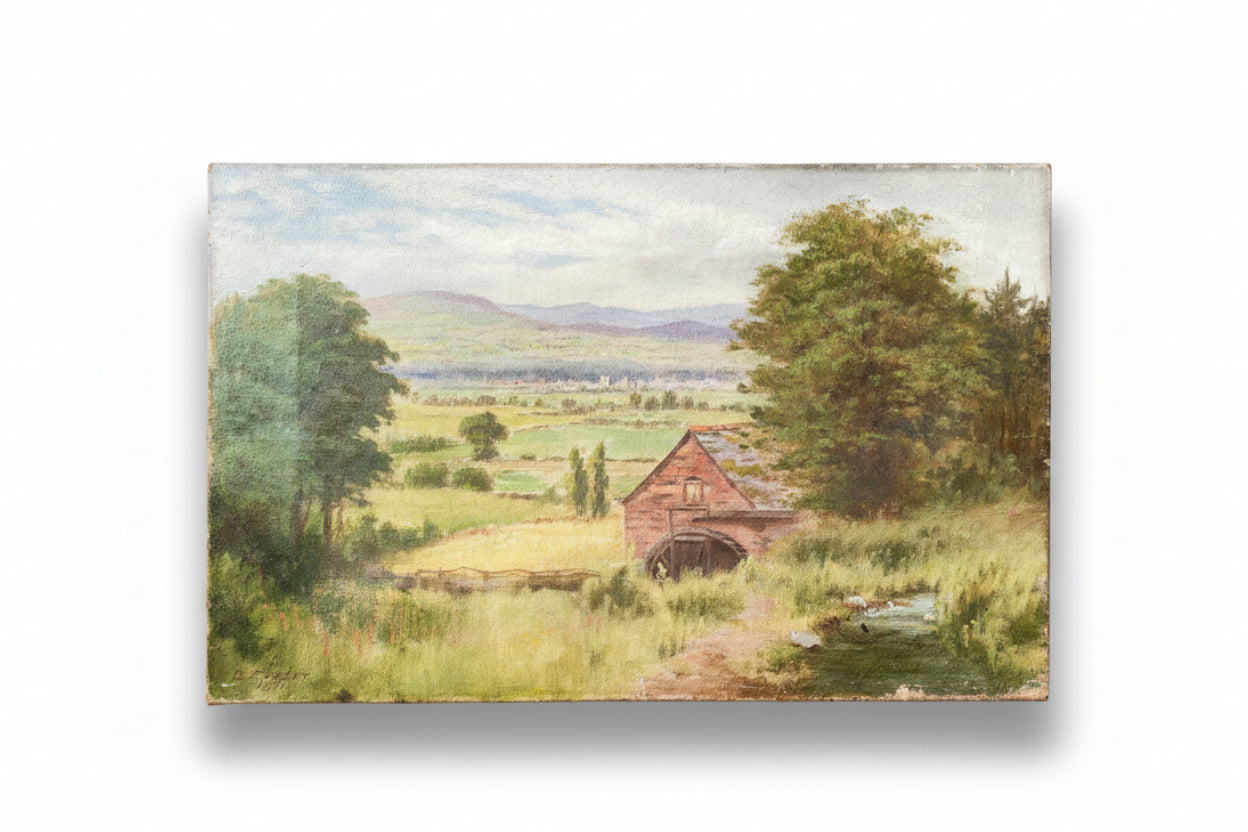 Antique English Landscape Painting, Signed B. Fowler '91 – Conard & Co.
