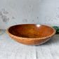 Antique 17" Wood Dough Bowl with Historic Staple Repair