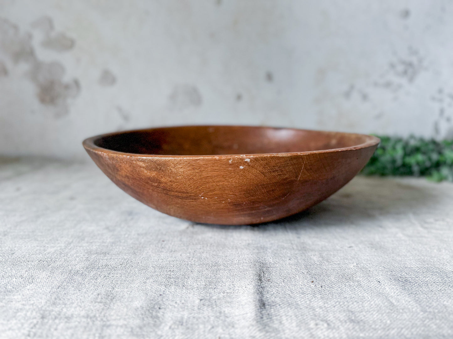 13" Primitive Wood Dough Bowl