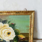 Vintaged Framed Signed Oil Painting of Roses