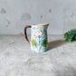 Majolica Small Pitcher with Flowers
