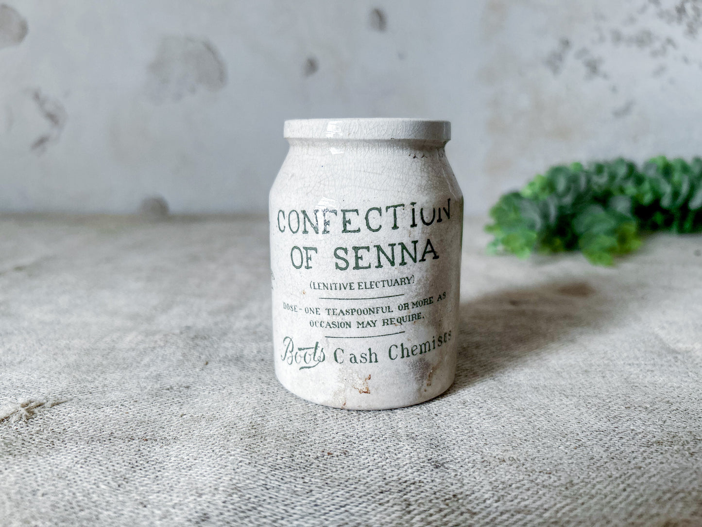 Antique Boot's Confection of Senna Jar