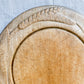 Antique Carved Round Wooden Breadboard