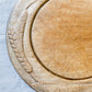 Antique Carved Round Wooden Breadboard