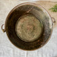 Antique Large Brass Bucket with Wrought Iron Handle