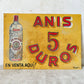 Vintage Anis Dulce Liqueur Metal Advertising Sign