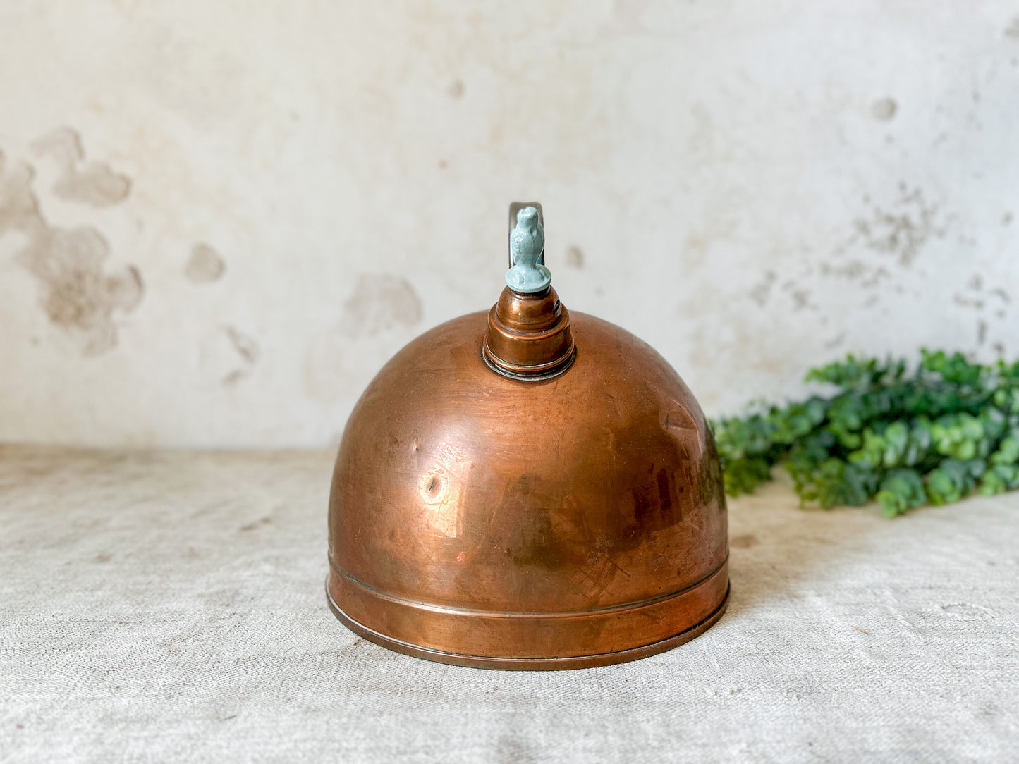 Vintage Art Deco Copper Kettle with Bird Whistle