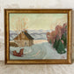 Vintage Signed Winter Landscape Oil Painting, c1935