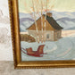 Vintage Signed Winter Landscape Oil Painting, c1935