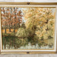 Vintage English Oil Painting of Autumn Landscape at Cannizaro Park, London