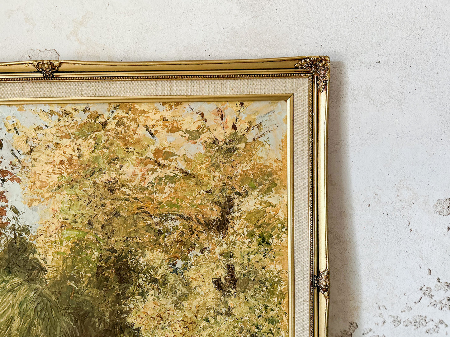 Vintage English Oil Painting of Autumn Landscape at Cannizaro Park, London