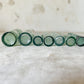 Set of 7 Antique English Aqua Glass Cylinder Bottles