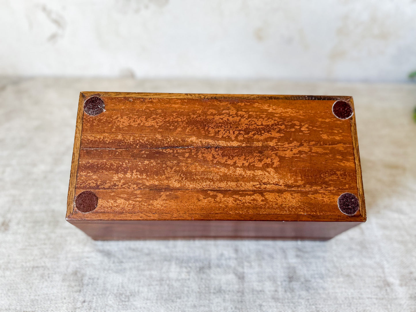 Vintage Mahogany Wood Tea Caddy