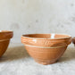 Watt Pottery Arcs Pumpkin Orange Stoneware Mixing Bowl Set of 4, c1940