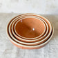 Watt Pottery Arcs Pumpkin Orange Stoneware Mixing Bowl Set of 4, c1940