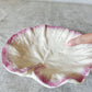 Vintage Earthenware Cream and Pink Leaf Dish