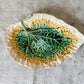 Green Yellow Unmarked Majolica Begonia Leaf 11" Dish, c1880