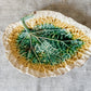 Green Yellow Unmarked Majolica Begonia Leaf 11" Dish, c1880