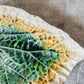 Green Yellow Unmarked Majolica Begonia Leaf 11" Dish, c1880