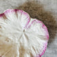Vintage Earthenware Cream and Pink Leaf Dish