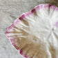 Vintage Earthenware Cream and Pink Leaf Dish