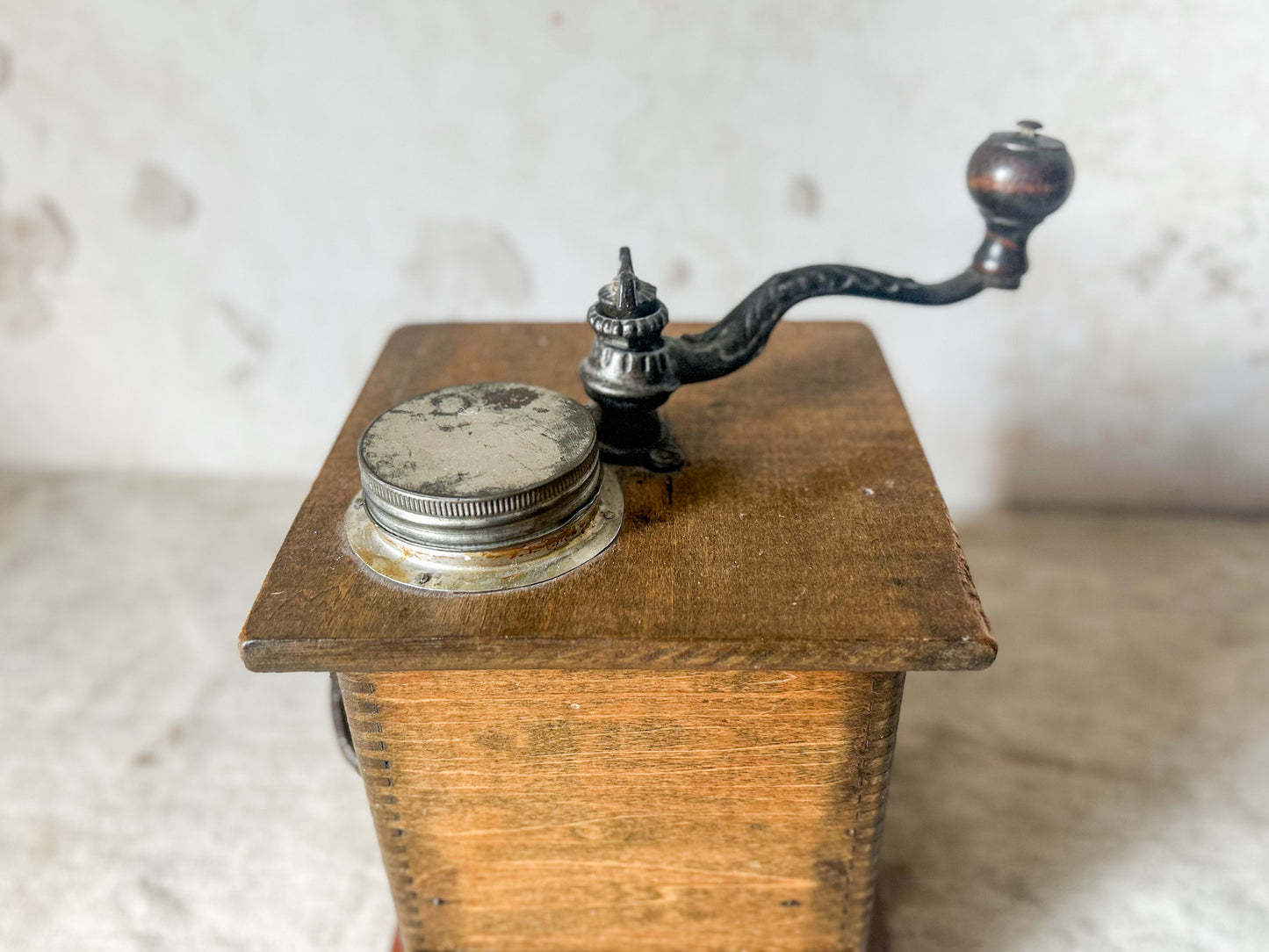 Antique Extra-Large Hand Crank Coffee Grinder