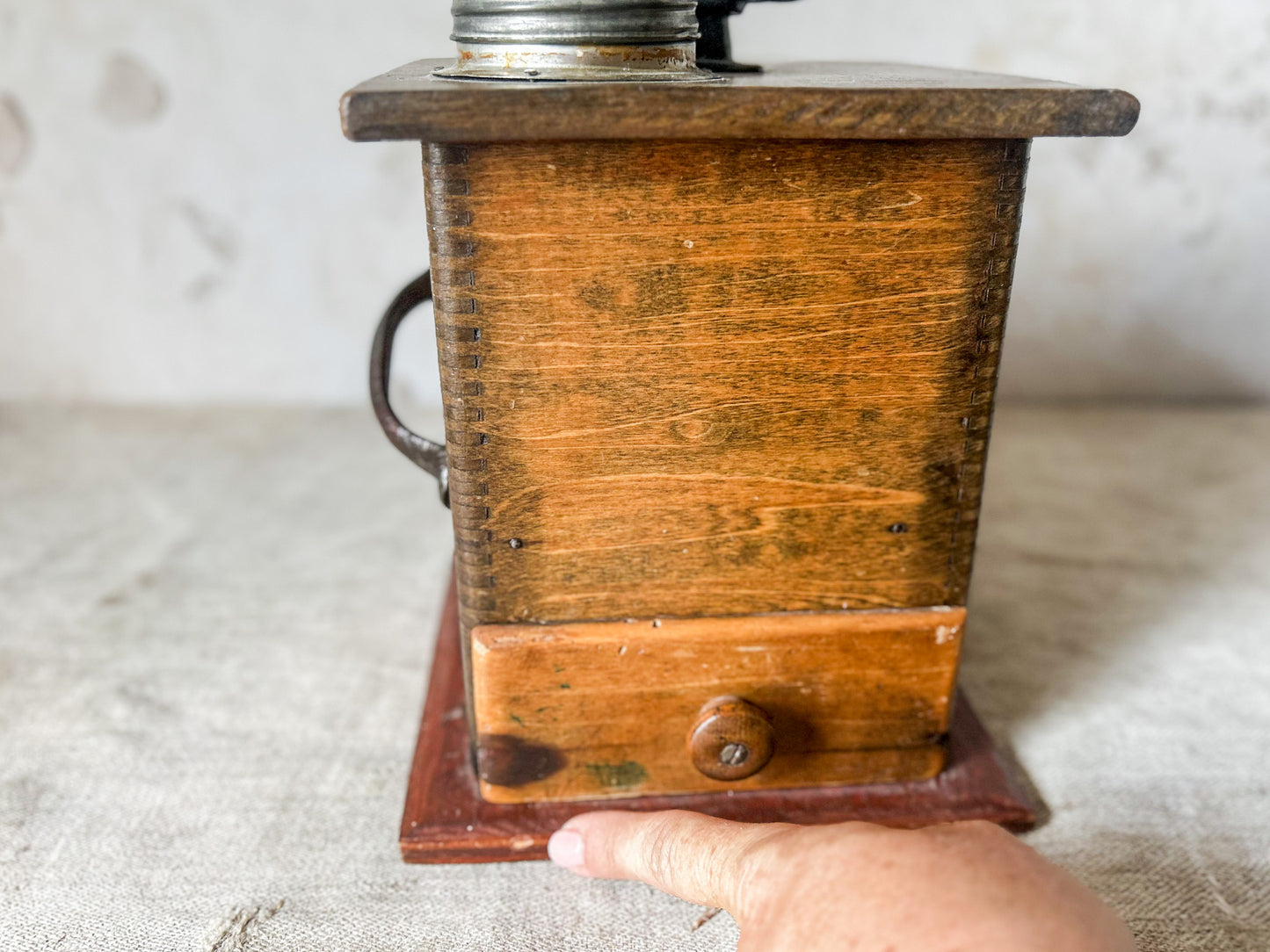 Antique Extra-Large Hand Crank Coffee Grinder