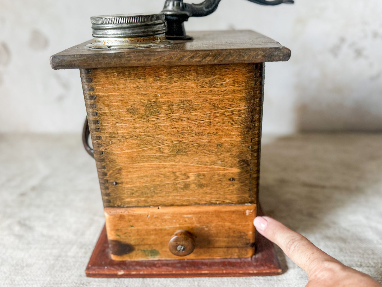 Antique Extra-Large Hand Crank Coffee Grinder