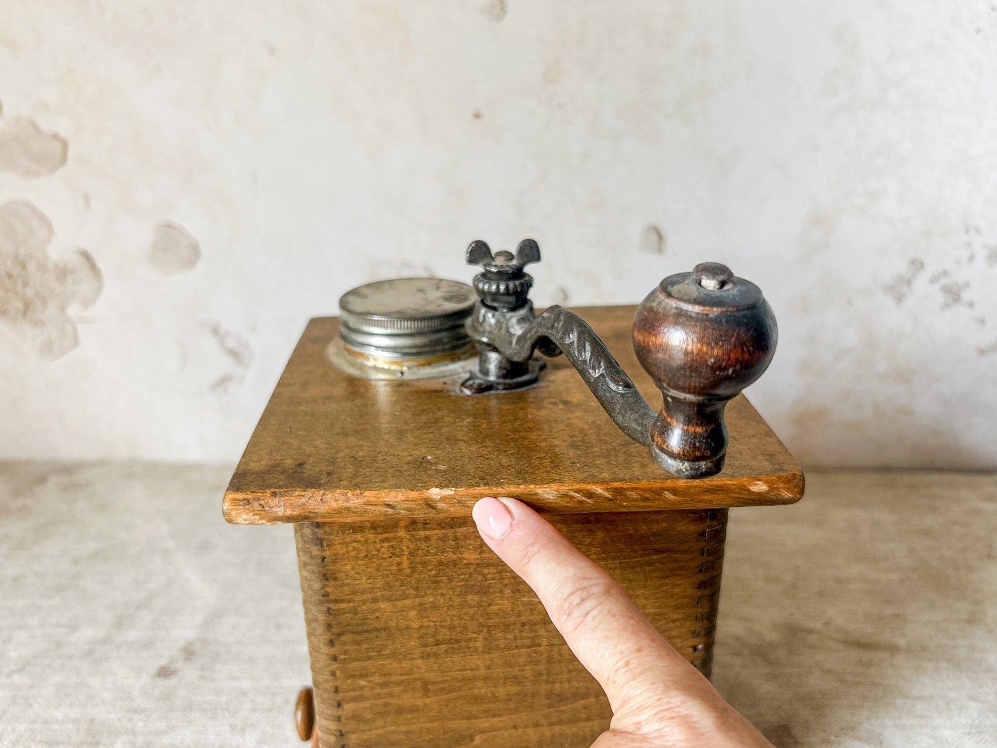 Antique Extra-Large Hand Crank Coffee Grinder