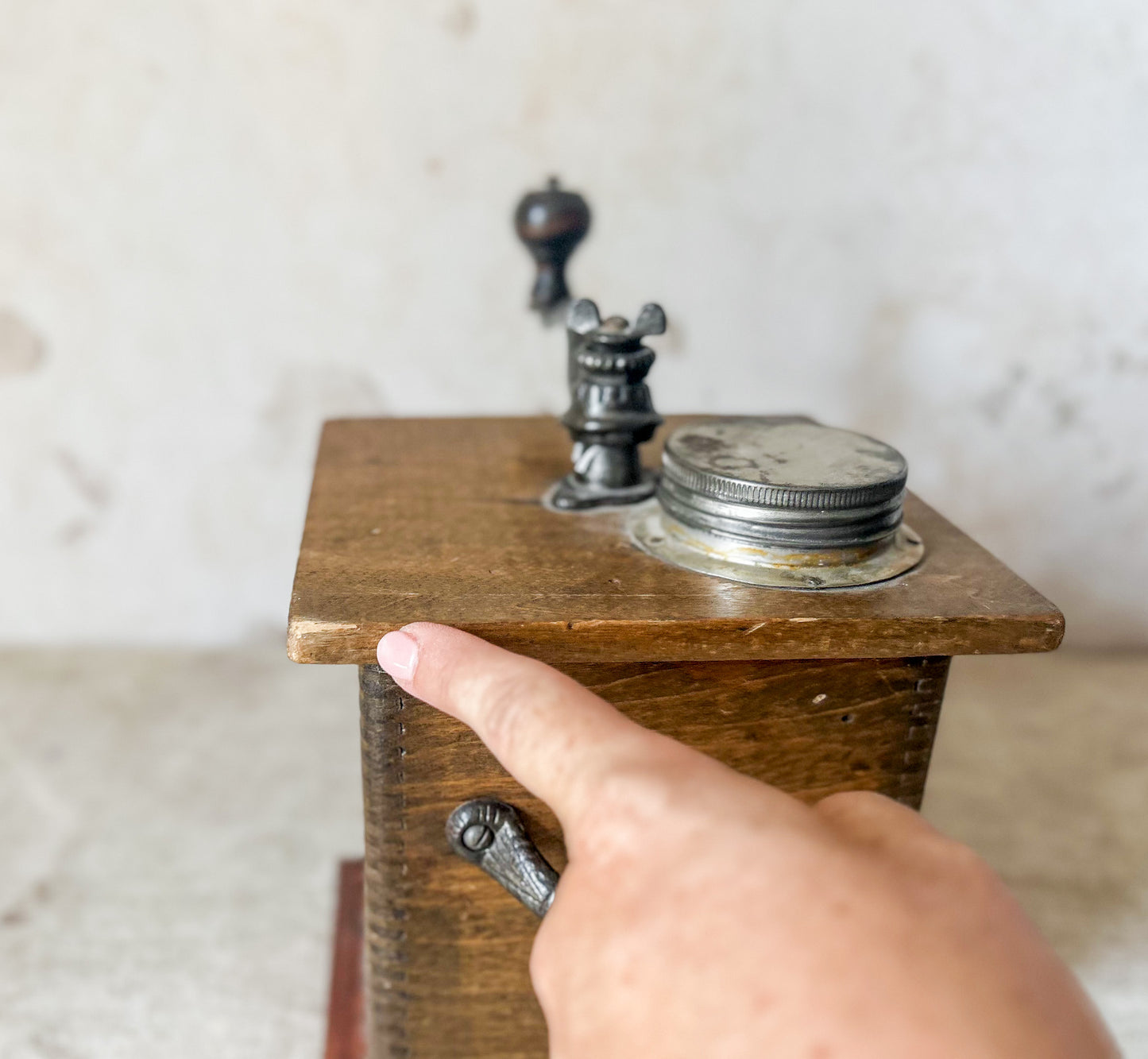 Antique Extra-Large Hand Crank Coffee Grinder
