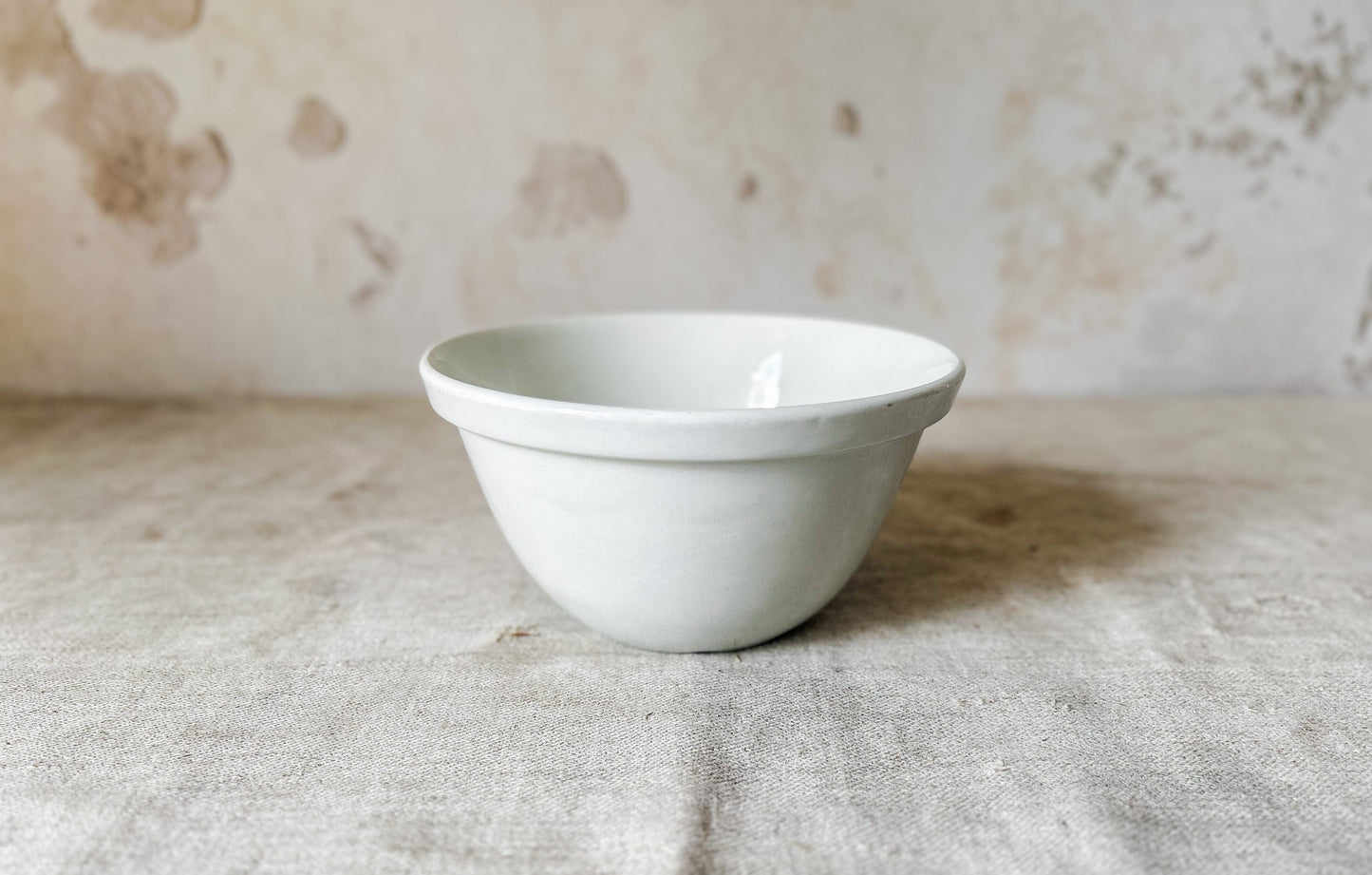 Vintage 7" White English Pudding Bowl